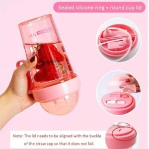 Dual Use Water Bottle Portable Drinking Bottle with Dual Function Lid for Water and Beverage Storage Leakproof Reusable Bottle for Travel Gym Outdoor and Daily Hydration - Image 3
