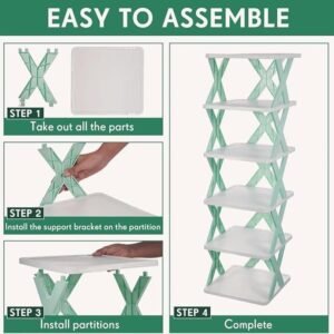 Folding Shoes Rack Space Saving Multi Layer Foldable Shoe Storage Organizer Rack for Home Closet Entryway and Bedroom - Image 6