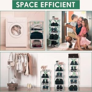 Folding Shoes Rack Space Saving Multi Layer Foldable Shoe Storage Organizer Rack for Home Closet Entryway and Bedroom - Image 8