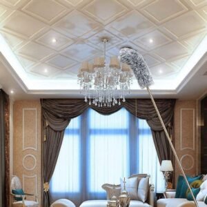 Grey Fan Duster Microfiber Ceiling Fan Cleaning Duster Long Handle Dust Cleaner for Ceiling Fans Blinds and High Surfaces - Image 8