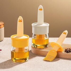 Oil Dispenser Bottle with Silicone Basting Brush Kitchen Oil Bottle with Brush for Cooking BBQ Baking and Food Preparation - Image 2