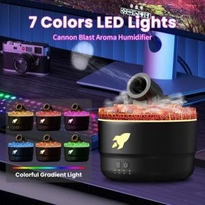 Cannon Blast Aroma Humidifier Essential Oil Diffuser with Mist Spray and LED Ambient Light - Image 2