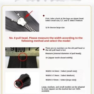 Zipper Repair Kit Universal Zipper Replacement Kit for Jackets Bags Luggage and Clothing with Multiple Zipper Pull Sizes - Image 6