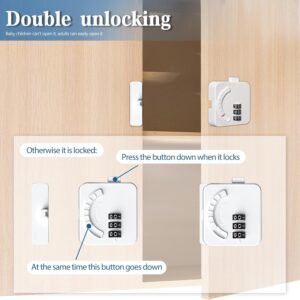 Baby Safety Password Keypad Self Adhesive Door Lock Child Safety Cabinet Lock with Password Protection No Drill Installation for Home Safety - Image 7