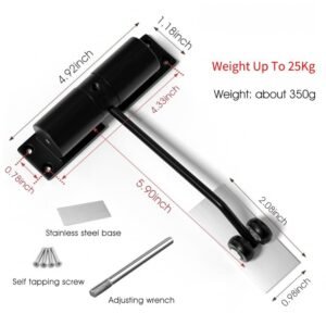 Automatic Door Closer Adjustable Spring Door Closer Device for Home Office Interior Doors Self Closing Mechanism - Image 2