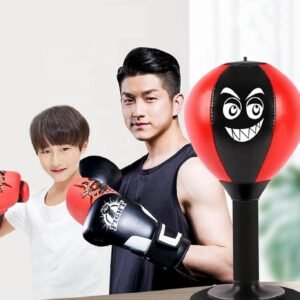 Desktop Punching Ball Black Stress Relief Boxing Ball Desk Toy with Strong Suction Base for Office Desk Exercise - Image 4