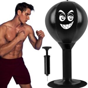 Desktop Punching Ball Black Stress Relief Boxing Ball Desk Toy with Strong Suction Base for Office Desk Exercise - Image 5
