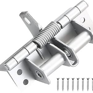 Automatic Door Closer Hinge Lock Self Closing Door Device with Adjustable Spring Tension for Home Office Door Safety - Image 1