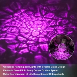 Cracked Glass Solar Light Outdoor Decorative Solar Garden Lamp Waterproof Solar Powered LED Crackle Glass Light for Garden Pathway Patio Decoration - Image 5