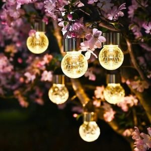Cracked Glass Solar Light Outdoor Decorative Solar Garden Lamp Waterproof Solar Powered LED Crackle Glass Light for Garden Pathway Patio Decoration - Image 8