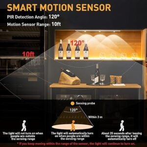 Cabinet Light LED Motion Sensor Light Wireless Under Cabinet Lighting Rechargeable Closet Light for Kitchen Wardrobe and Cabinets - Image 2