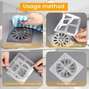 Shower Drain Mesh Sticker Disposable Hair Catcher Stickers for Bathroom Drain Hair Filter and Drain Protection - Image 4