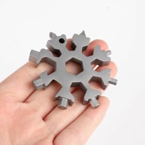 18 In 1 Snowflake Multi Functional Tool Stainless Steel Multi Tool Keychain Repair Tool for Outdoor Survival and DIY Repairs - Image 3