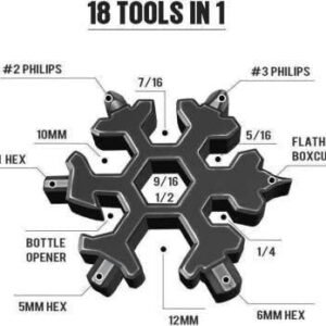 18 In 1 Snowflake Multi Functional Tool Stainless Steel Multi Tool Keychain Repair Tool for Outdoor Survival and DIY Repairs - Image 4