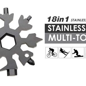 18 In 1 Snowflake Multi Functional Tool Stainless Steel Multi Tool Keychain Repair Tool for Outdoor Survival and DIY Repairs - Image 6