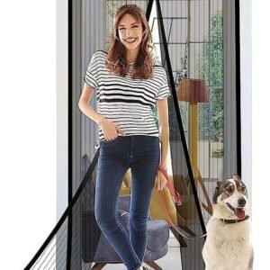 Magic Mesh Magnetic Screen Door Hands Free Magnetic Door Curtain Mesh for Insect Protection Home Entrance Door Screen - Image 1