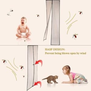 Magic Mesh Magnetic Screen Door Hands Free Magnetic Door Curtain Mesh for Insect Protection Home Entrance Door Screen - Image 4