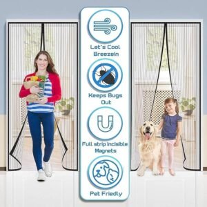 Magic Mesh Magnetic Screen Door Hands Free Magnetic Door Curtain Mesh for Insect Protection Home Entrance Door Screen - Image 5