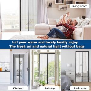 Magic Mesh Magnetic Screen Door Hands Free Magnetic Door Curtain Mesh for Insect Protection Home Entrance Door Screen - Image 7