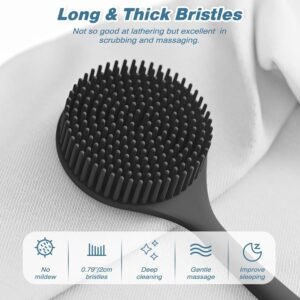 Silicone Bath Brush Soft Shower Body Scrubber for Gentle Skin Exfoliation and Massage - Image 3
