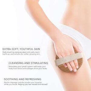 Wooden Bath Brush Natural Bristle Body Brush with Long Handle for Back Scrubbing Skin Exfoliation and Massage - Image 5