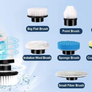 9 In 1 Electric Spin Scrubber Cordless Cleaning Brush with Multiple Replaceable Heads for Bathroom Kitchen Tile and Floor Cleaning - Image 8