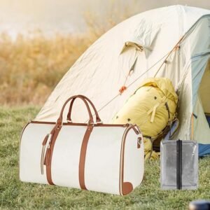 PU Leather Duffle Bag Waterproof Travel Gym Bag with Adjustable Shoulder Strap and Large Capacity Storage - Image 6