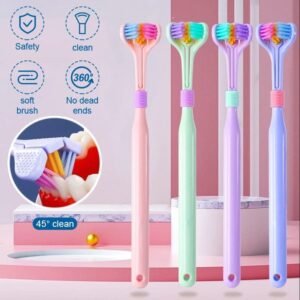 3 Sided Toothbrush Triple Head Toothbrush for Complete Teeth Cleaning Fast Brushing and Oral Hygiene - Image 4