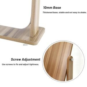 Wooden Desk Square Makeup Mirror Large Size Tabletop Vanity Mirror with Wooden Frame Adjustable Angle Cosmetic Mirror for Makeup Dressing Table - Image 4