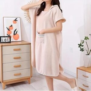 Wearable Bathrobe Quick Drying Bath Towel Robe Wrap for Shower Beach Spa and Travel - Image 4