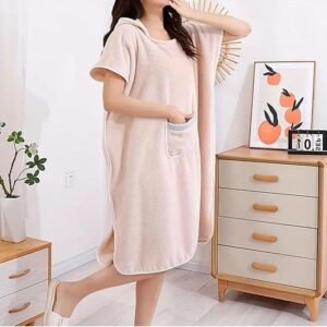 Wearable Bathrobe Quick Drying Bath Towel Robe Wrap for Shower Beach Spa and Travel - Image 7