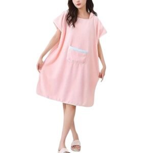 Wearable Bathrobe Quick Drying Bath Towel Robe Wrap for Shower Beach Spa and Travel - Image 1