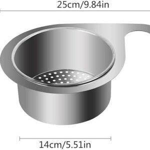 Steel Sink Strainer Basket Stainless Steel Kitchen Sink Drain Basket for Food Waste Filtering and Drain Protection - Image 2