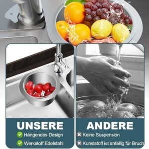 Steel Sink Strainer Basket Stainless Steel Kitchen Sink Drain Basket for Food Waste Filtering and Drain Protection - Image 6