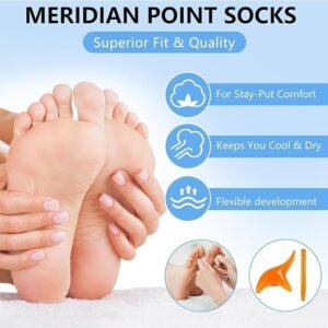 Acupressure Socks With Massage Stick Reflexology Foot Massage Socks with Pressure Point Guide for Relaxation and Foot Therapy - Image 3