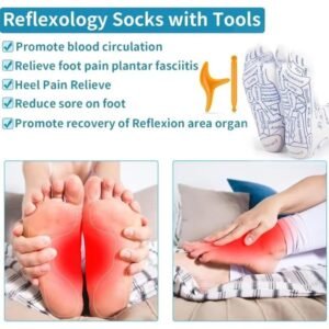 Acupressure Socks With Massage Stick Reflexology Foot Massage Socks with Pressure Point Guide for Relaxation and Foot Therapy - Image 8