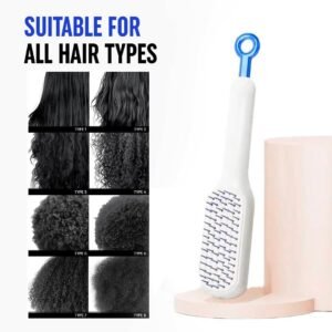 Self Cleaning Hair Brush Detangling Hairbrush with One Click Hair Removal Button for Smooth Hair Styling and Easy Brush Cleaning - Image 8