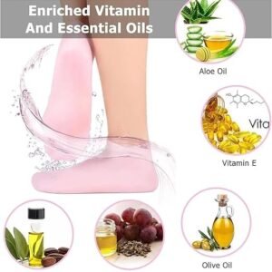 Silicone Moisturizing Gel Socks Hydrating Spa Socks for Dry Cracked Heels Foot Care Treatment Socks - Image 5