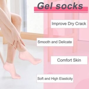 Silicone Moisturizing Gel Socks Hydrating Spa Socks for Dry Cracked Heels Foot Care Treatment Socks - Image 7