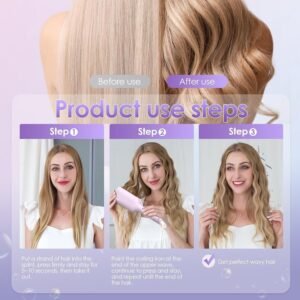Wavy Hair Curler Triple Barrel Hair Waver Curling Iron for Creating Natural Beach Waves Hairstyling Tool - Image 8