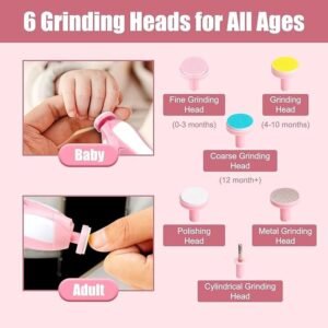Baby Nail Trimmer Electric Baby Nail File Safe Nail Grooming Tool for Infants with Protective Case - Image 4