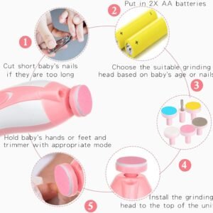 Baby Nail Trimmer Electric Baby Nail File Safe Nail Grooming Tool for Infants with Protective Case - Image 7