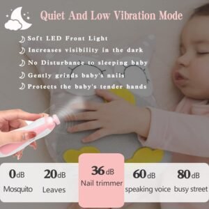 Baby Nail Trimmer Electric Baby Nail File Safe Nail Grooming Tool for Infants with Protective Case - Image 8
