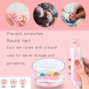 Baby Nail Trimmer Electric Baby Nail File Safe Nail Grooming Tool for Infants with Protective Case - Image 9