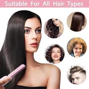 Rechargeable Mini Hair Straightener Comb Portable Hair Straightening Brush Cordless Styling Tool for Travel - Image 1