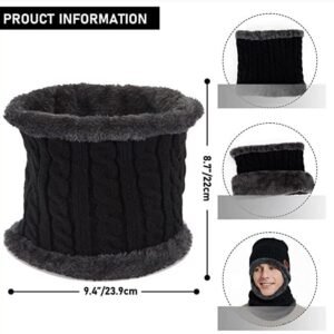 Winter Cap and Scarf Set Warm Knit Beanie Hat and Neck Scarf Combo for Cold Weather Outdoor Protection - Image 8