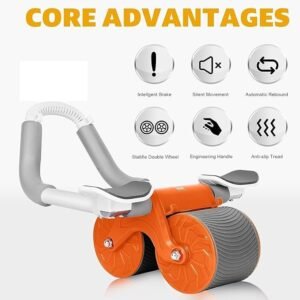 Abdominal Rebound Wheel Automatic Rebound Ab Roller Exercise Wheel with Elbow Support Core Strength Trainer Home Gym Fitness Equipment for Abdominal Workout and Strength Training - Image 3