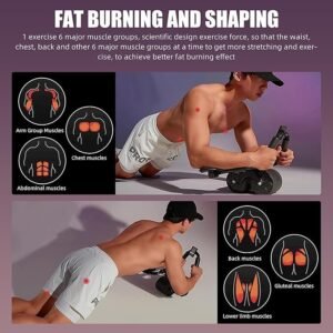 Abdominal Rebound Wheel Automatic Rebound Ab Roller Exercise Wheel with Elbow Support Core Strength Trainer Home Gym Fitness Equipment for Abdominal Workout and Strength Training - Image 5