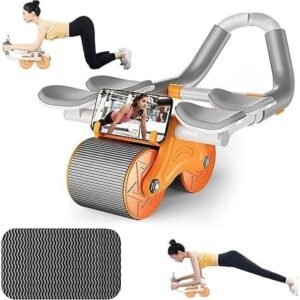 Double Support Abdominal Rebound Wheel Automatic Rebound Ab Roller with Dual Wheel Stability Core Workout Equipment for Home Fitness Training - Image 1