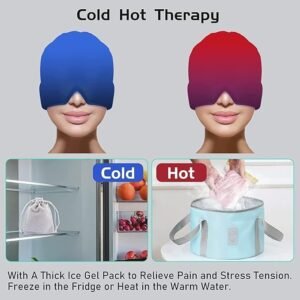 Migraine Relief Cap Cooling Head Wrap Gel Ice Headache Relief Cap for Migraine Tension Headache Sinus Pressure Relief Therapy - Image 8